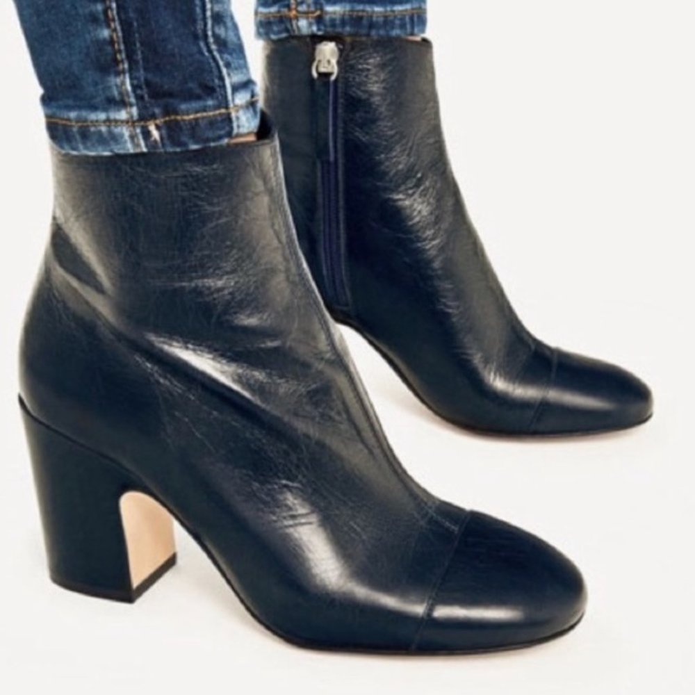 Zara cap toe booties